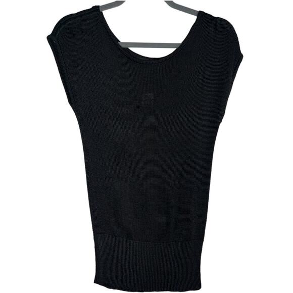 Ann Taylor Black Knit Ribbed Blouse XS - Picture 3 of 13